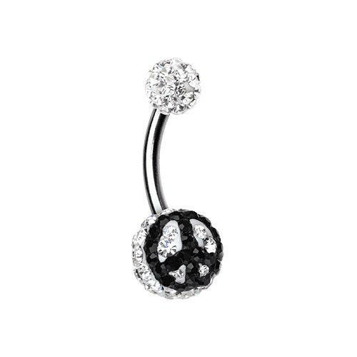 Peace Sign Multi-Sprinkle Dot Belly Button Ring Navel Ring Impulse Piercings