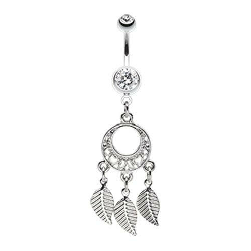 Petit Heart Hoop Dream Catcher Belly Button Ring Navel Ring Impulse Piercings Clear