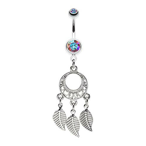 Petit Heart Hoop Dream Catcher Belly Button Ring Navel Ring Impulse Piercings Aurora Borealis