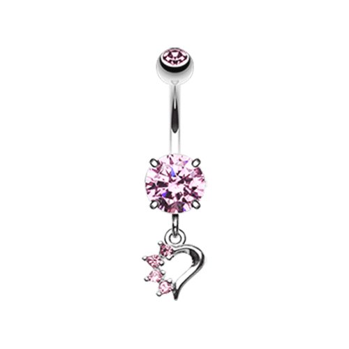 Petite Luster Charm Belly Button Ring Navel Ring Impulse Piercings Light Pink