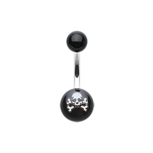 Pirate Skull Acrylic Logo Belly Button Ring Navel Ring Impulse Piercings