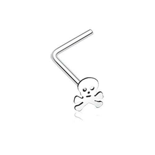 Pirate Skull L-Shaped Nose Ring Nose Ring Impulse Piercings