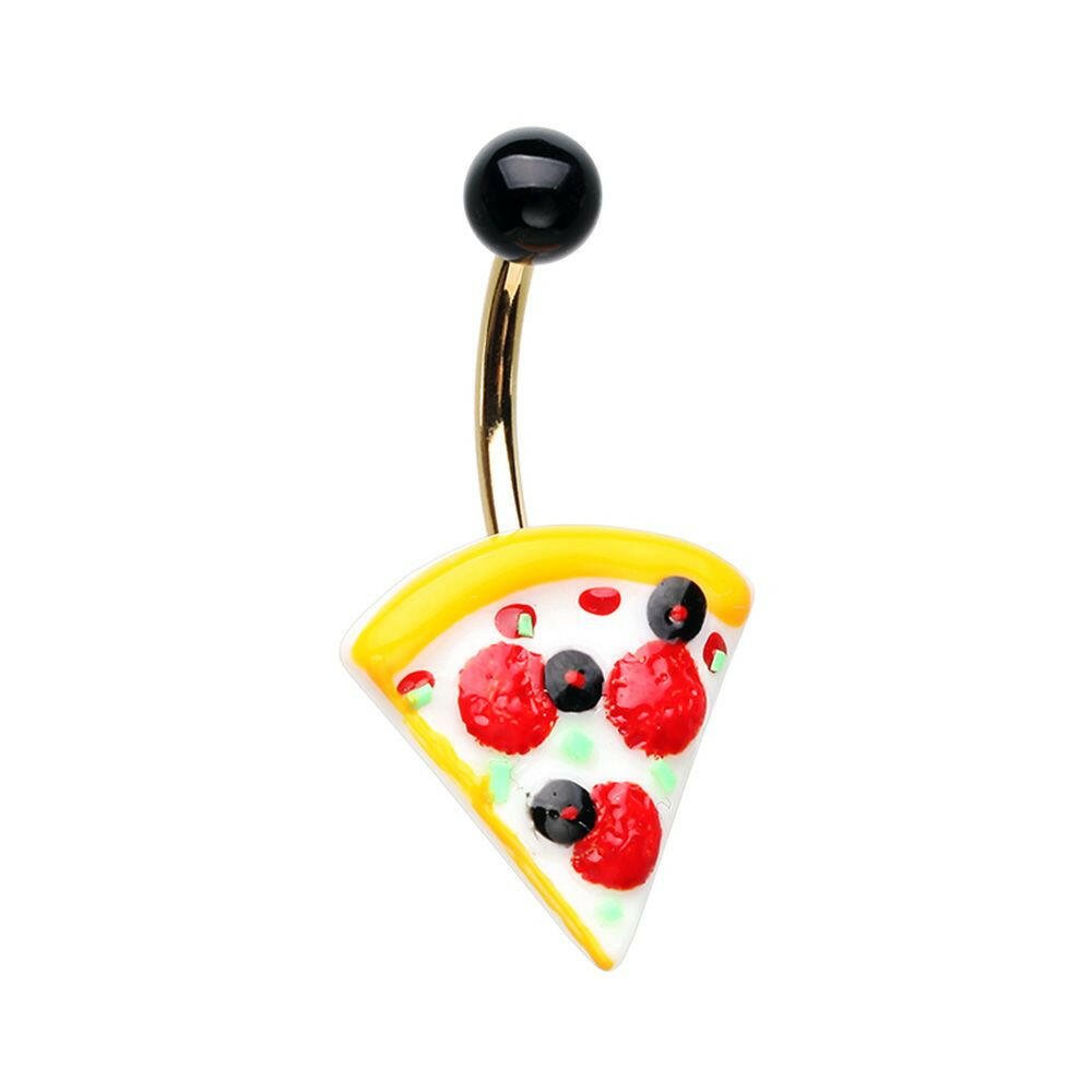 Pizza is Life Non Dangle Belly Button Ring Navel Ring Impulse Piercings