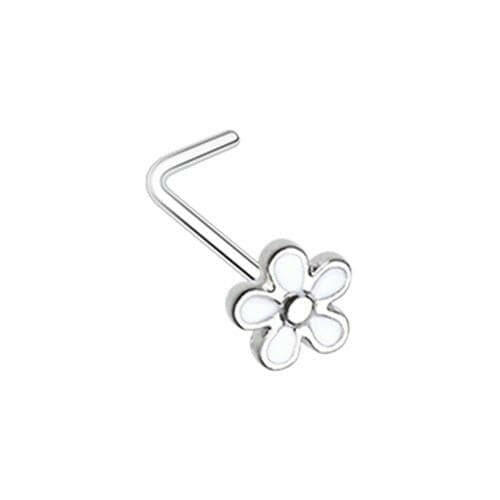 Plumeria Petal Flower L-Shape Nose Ring Nose Ring Impulse Piercings