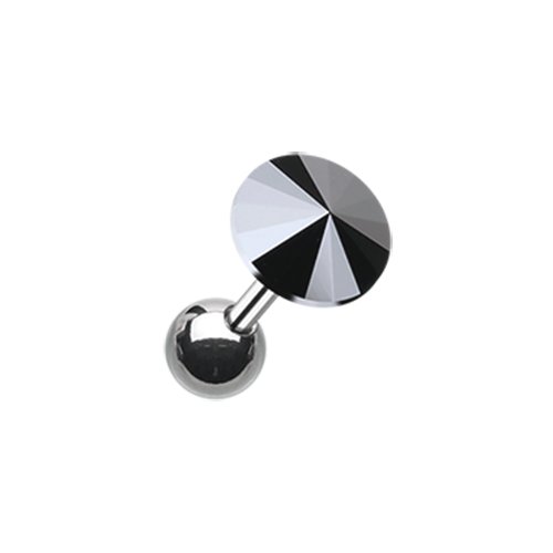 Pointy Faceted Crystal Cartilage Tragus Earring Cartilage Earring Impulse Piercings 3/16" (5mm) Hematite