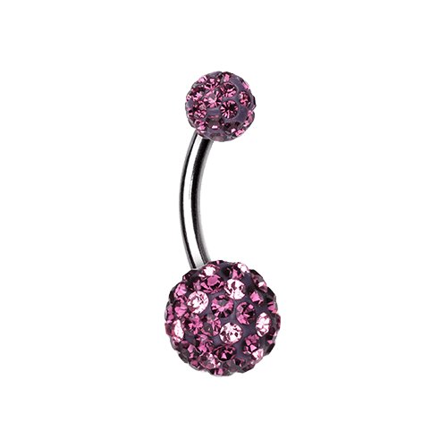 Polka Dot Multi-Sprinkle Dot Belly Button Ring Navel Ring Impulse Piercings Purple/Light Pink