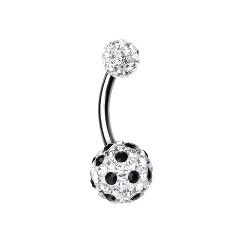 Polka Dot Multi-Sprinkle Dot Belly Button Ring Navel Ring Impulse Piercings Clear/Black