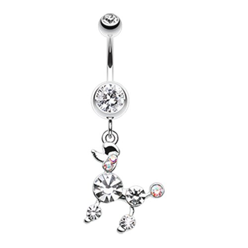 Poodle Sparkle Belly Button Ring Navel Ring Impulse Piercings