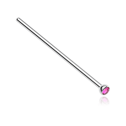 Press Fit Gem Top Steel Fishtail Nose Stud Ring Nose Ring Impulse Piercings 1/2" (12mm) 1/16" (1.5mm) Fuchsia