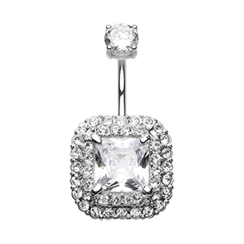 Princess Magnificent Sparkle Cubic Zirconia Belly Button Ring Navel Ring Impulse Piercings