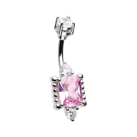 Princess Mirror Cubic Zirconia Belly Button Ring Navel Ring Impulse Piercings