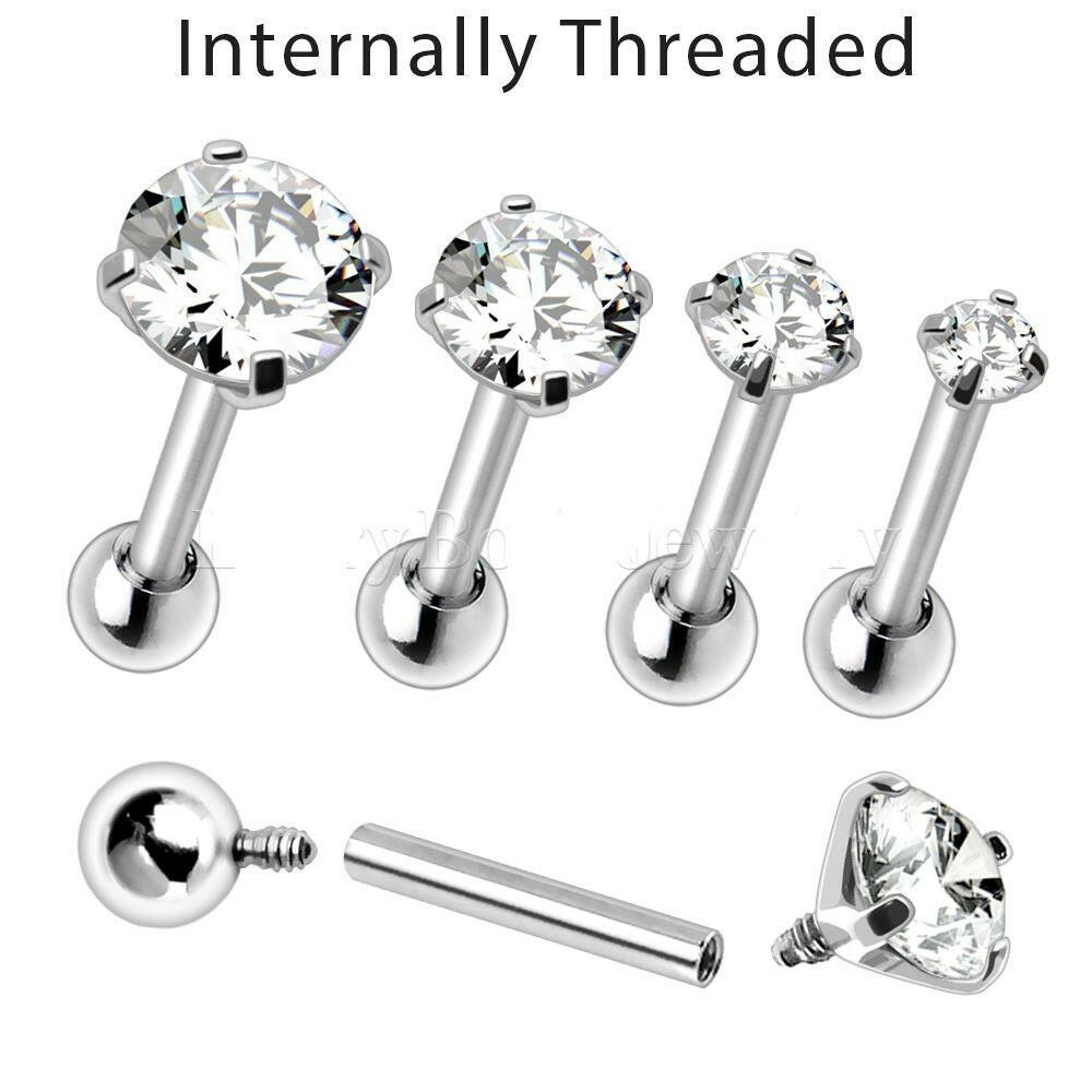 Prong Set CZ Triple Helix / Cartilage Earring Cartilage Earring Impulse Piercings 2mm