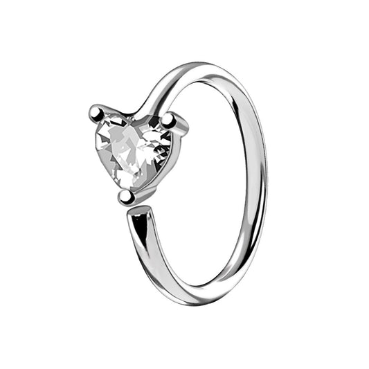 Prong Set Heart CZ Seamless Ring - Skin Metals