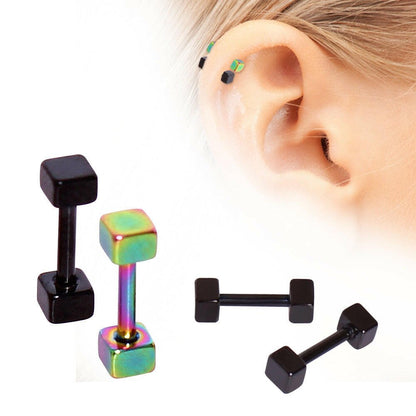 PVD Plated 316L Cubed Cartilage Earring Cartilage Impulse Piercings