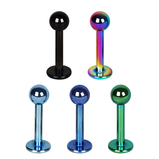 PVD Plated 316L Stainless Steel Labret with Ball - Skin Metals