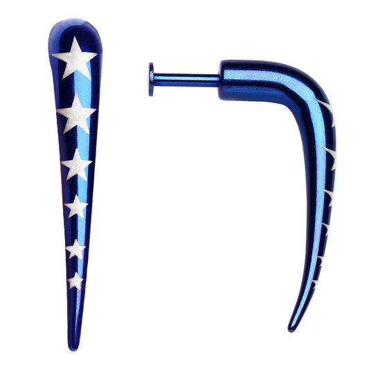 PVD Plated 316L Stainless Steel Talon Labret with Stars - Skin Metals