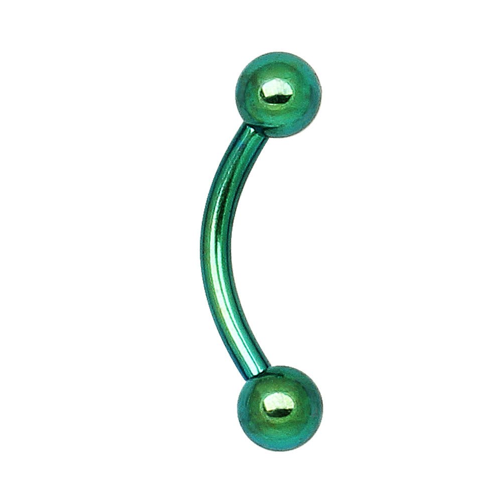 PVD Plated 316L Surgical Steel Curved Barbell Eyebrow Ring