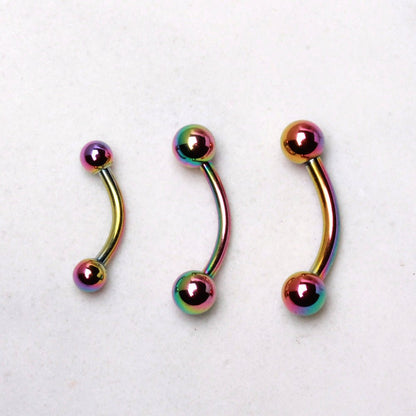 PVD Plated 316L Surgical Steel Curved Barbell Eyebrow Ring