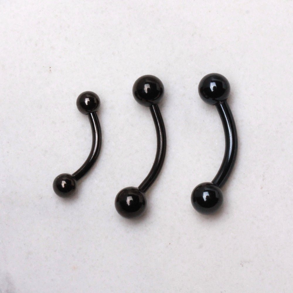 PVD Plated 316L Surgical Steel Curved Barbell Eyebrow Ring