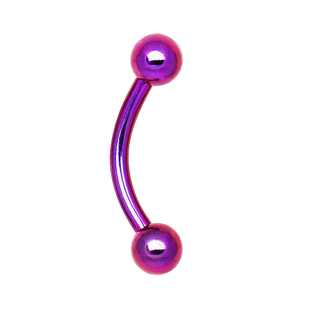 PVD Plated 316L Surgical Steel Curved Barbell Eyebrow Ring