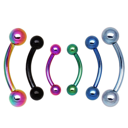 PVD Plated 316L Surgical Steel Curved Barbell Eyebrow Ring