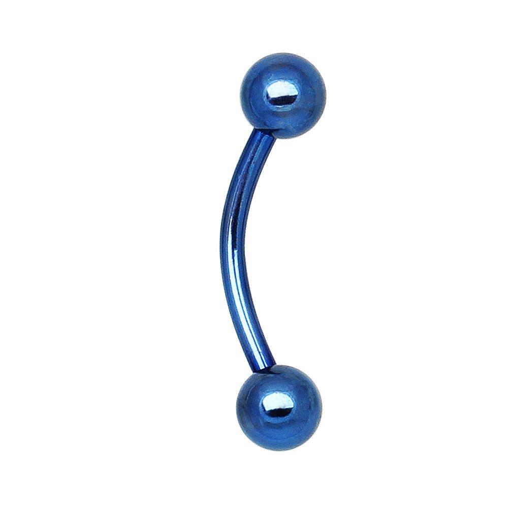 PVD Plated 316L Surgical Steel Curved Barbell Eyebrow Ring