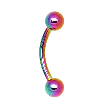 PVD Plated 316L Surgical Steel Curved Barbell Eyebrow Ring