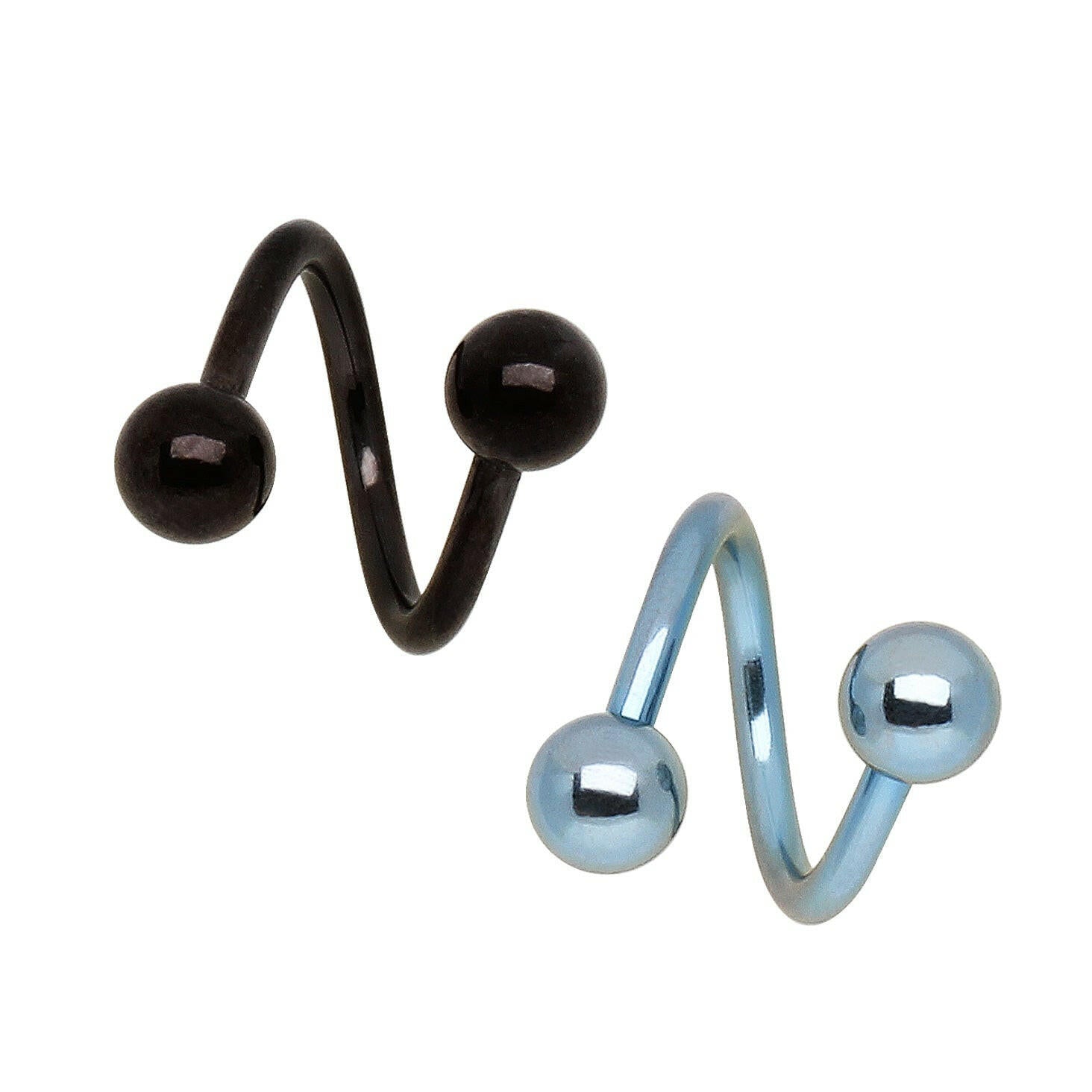 PVD Plated 316L Surgical Steel Twist with Balls Twist Impulse Piercings