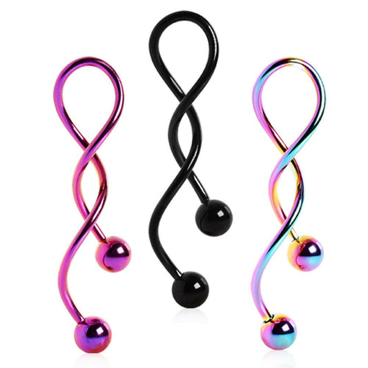 PVD Plated Spiral Navel Ring Navel Ring Impulse Piercings Purple