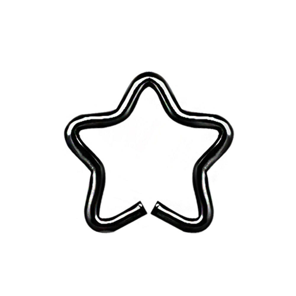 PVD Plated Star Shaped Cartilage Earring Captive Bead Impulse Piercings Black