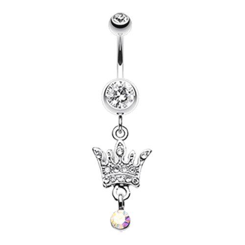 Queen Gem Belly Button Ring Navel Ring Impulse Piercings Clear