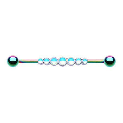 Rainbow Dazzling Illuminating Row Industrial Barbell Industrial Barbell Impulse Piercings