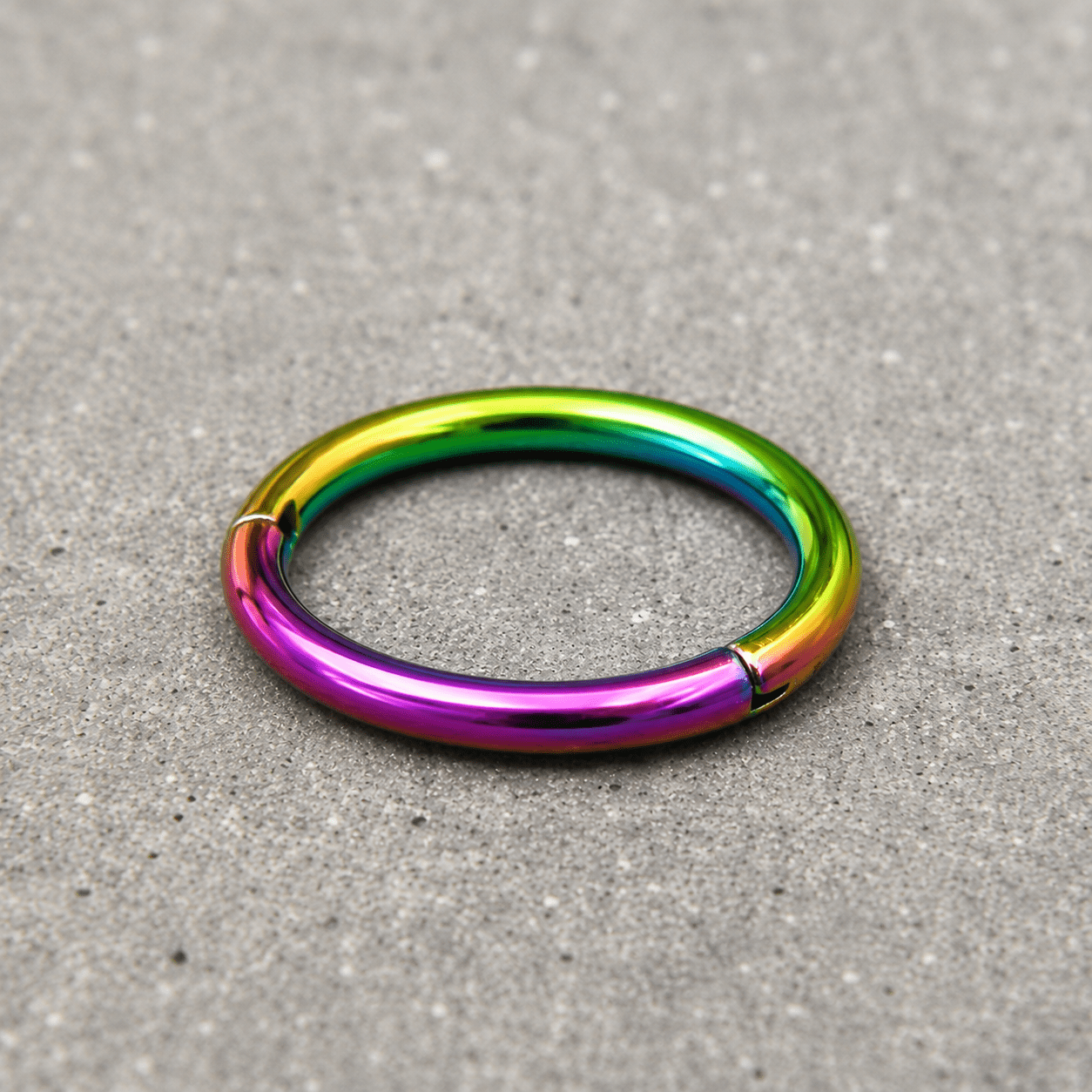 Rainbow PVD Plated Titanium Seamless Clicker Ring - Skin Metals