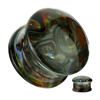 Rainbow Swirl Double Flare Glass Plug Plugs Impulse Piercings