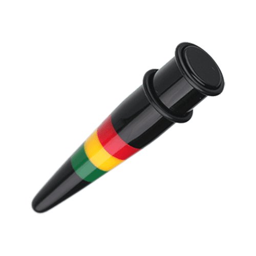 Rasta Jamaican Stripe Acrylic Ear Stretching Taper Tapers Impulse Piercings 8 GA (3.2mm)