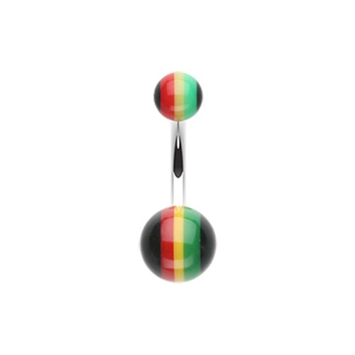 Rasta Stripe Acrylic Belly Button Ring Navel Ring Impulse Piercings