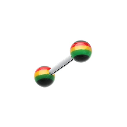 Rasta Stripe UV Acrylic Cartilage Tragus Barbell Cartilage Earring Impulse Piercings