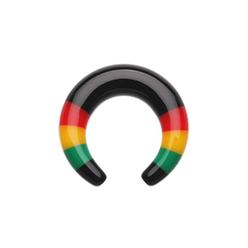 Rasta Stripes Acrylic Ear Gauge Buffalo Taper Tapers Impulse Piercings 8 GA (3.2mm)