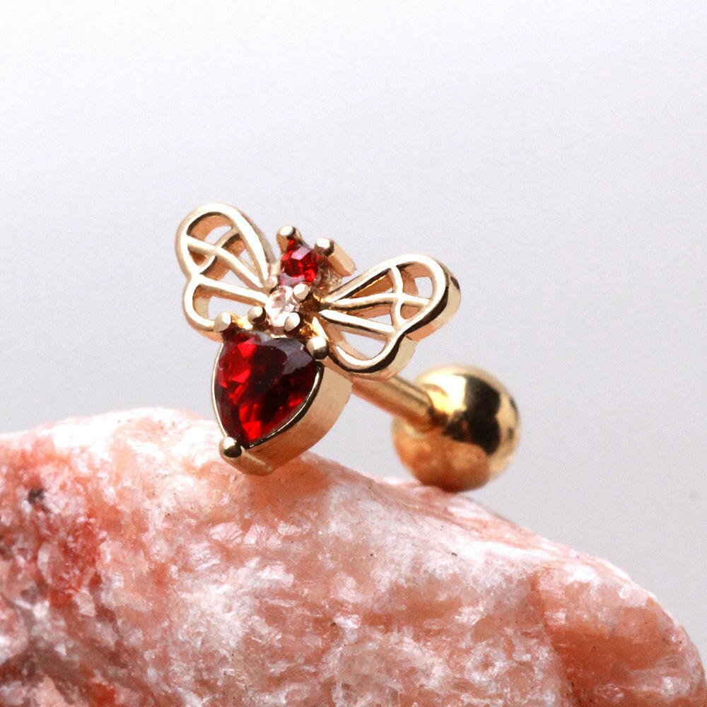 Red Bumblebee Cartilage Earring Cartilage Earring Impulse Piercings