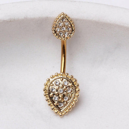 Reverse Teardrop Gold Plated Navel Ring Navel Ring Impulse Piercings