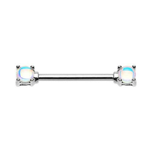 Revo Double Prong Gem Nipple Barbell Ring Nipple Ring Impulse Piercings