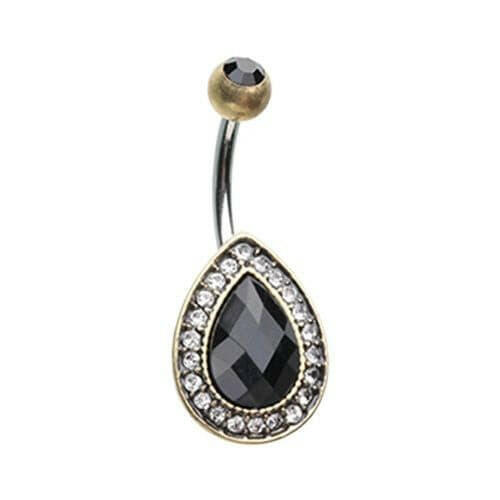 Roaring 20's Gatsby Inspired Belly Button Ring Navel Ring Impulse Piercings Copper/Black/Clear