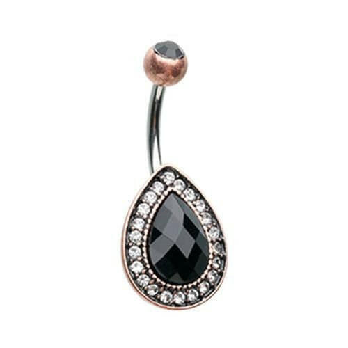 Roaring 20's Gatsby Inspired Belly Button Ring Navel Ring Impulse Piercings Brass/Black/Clear