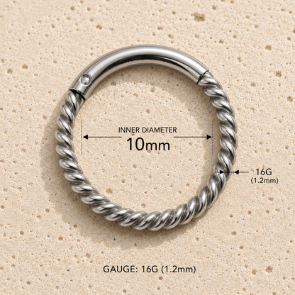 Stainless Steel Rope Design Seamless Clicker Ring - Skin Metals