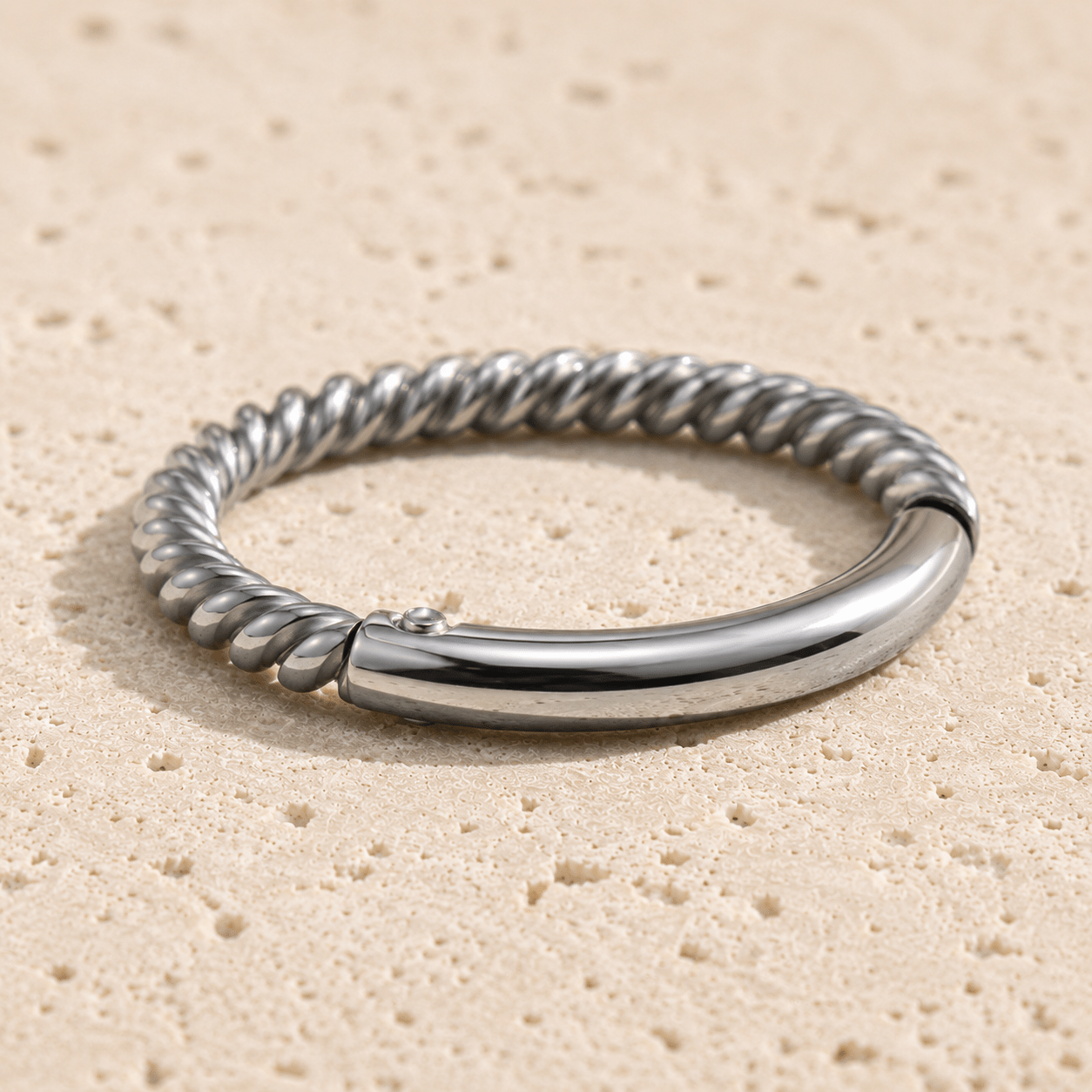 Stainless Steel Rope Design Seamless Clicker Ring - Skin Metals