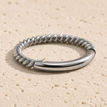 Stainless Steel Rope Design Seamless Clicker Ring - Skin Metals