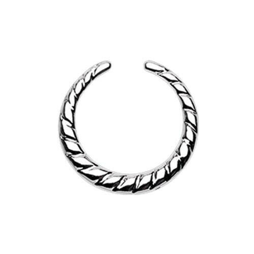 Rope Textured Septum Retainer Ring Septum Ring Impulse Piercings 16 GA (1.2mm) 3/8" (10mm)