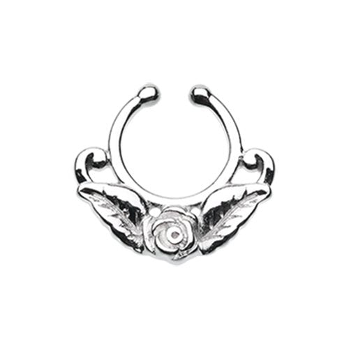 Rose Blossom Icon Fake Septum Clip-On Ring Fake Septum Ring Impulse Piercings