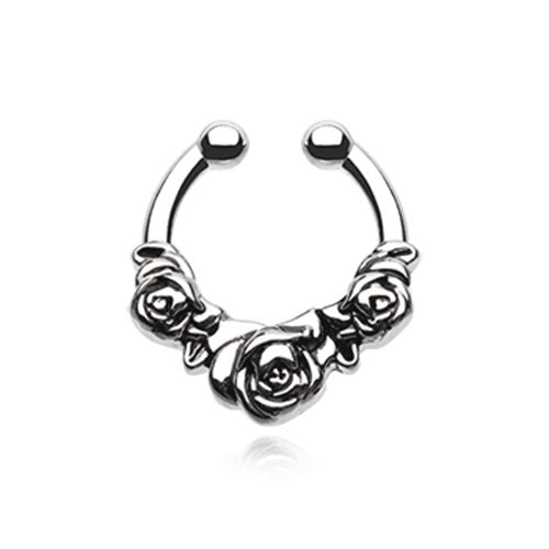 Rose Garden Icon Fake Septum Clip-On Ring Fake Septum Ring Impulse Piercings