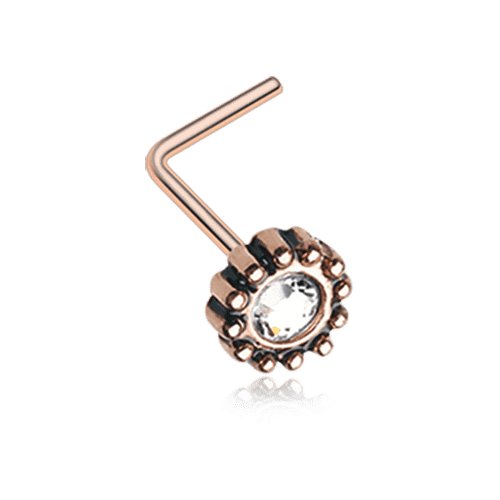 Rose Gold Aira Filigree Sparkle Icon L-Shaped Nose Ring Nose Ring Impulse Piercings